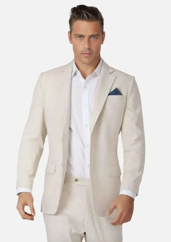 Astor Sand Linen Blend Suit sold by Sartoro