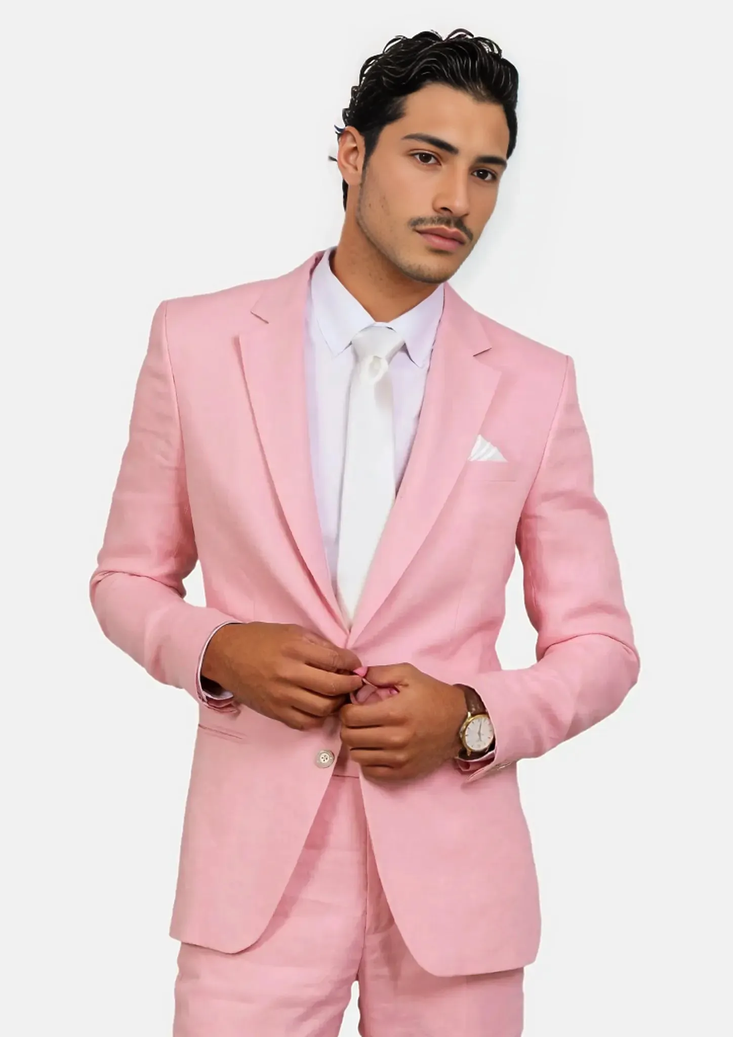 Astor Salmon Linen Suit sold by Sartoro
