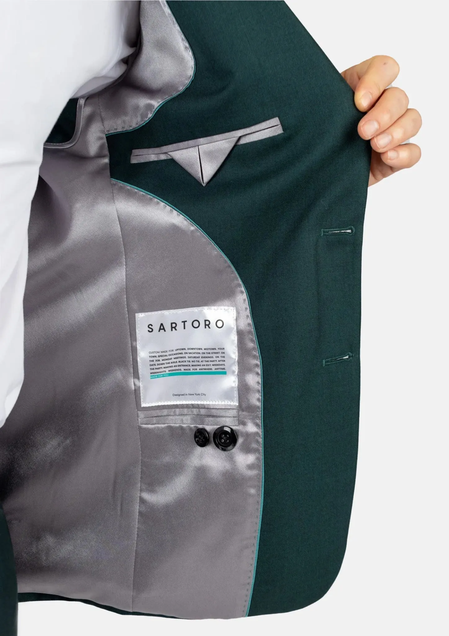 Astor Sacramento Green Sharkskin Suit sold by Sartoro product image thumbnail 5