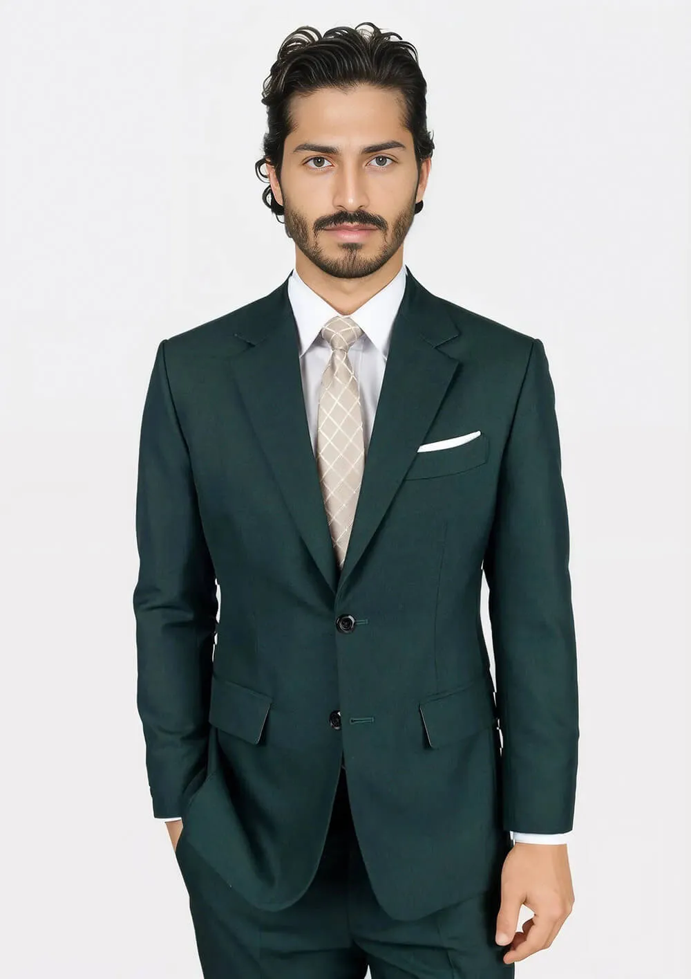 Astor Sacramento Green Sharkskin Suit sold by Sartoro