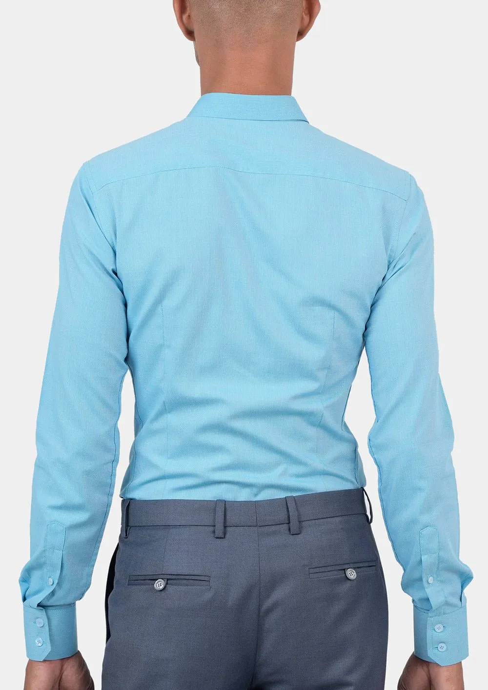 Turquoise Egyptian Cotton Broadcloth Shirt sold by Sartoro product image thumbnail 5
