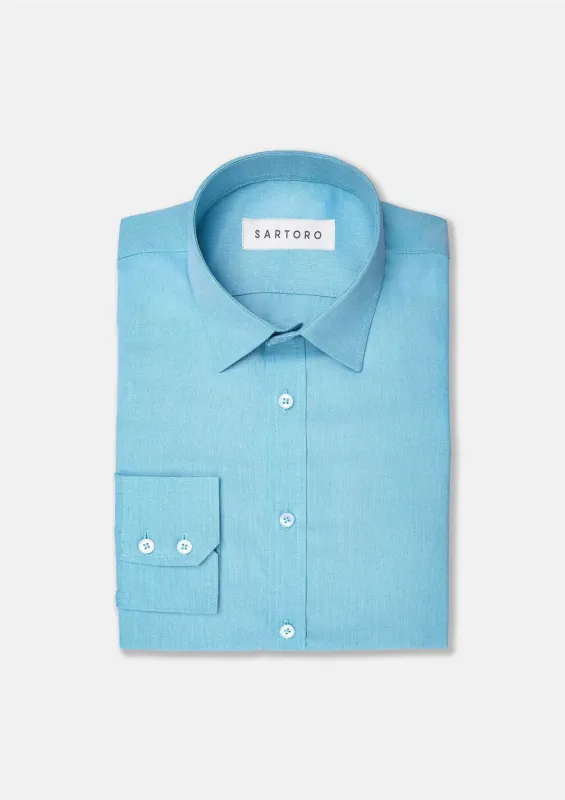 Turquoise Egyptian Cotton Broadcloth Shirt sold by Sartoro