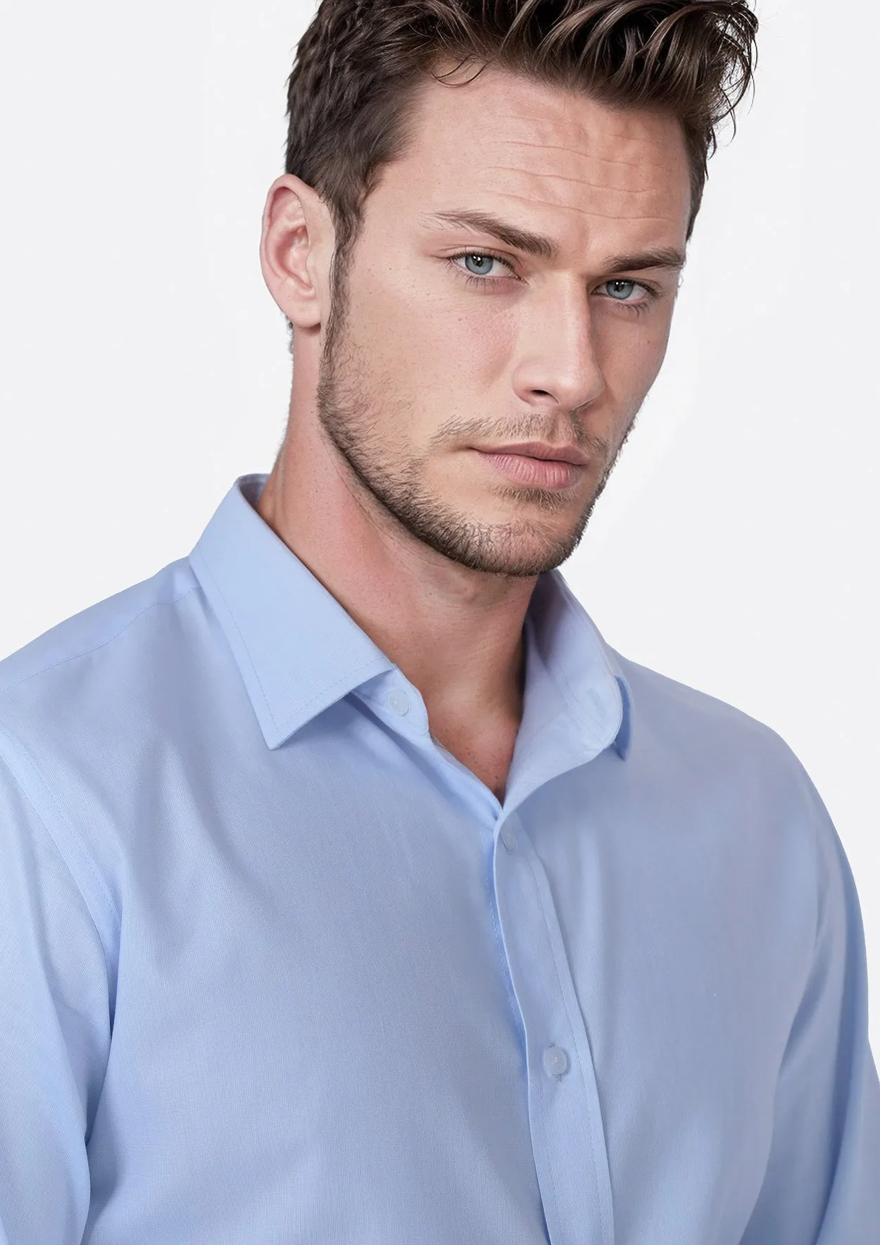Pale Blue Cotton Broadcloth Shirt sold by Sartoro product image thumbnail 3