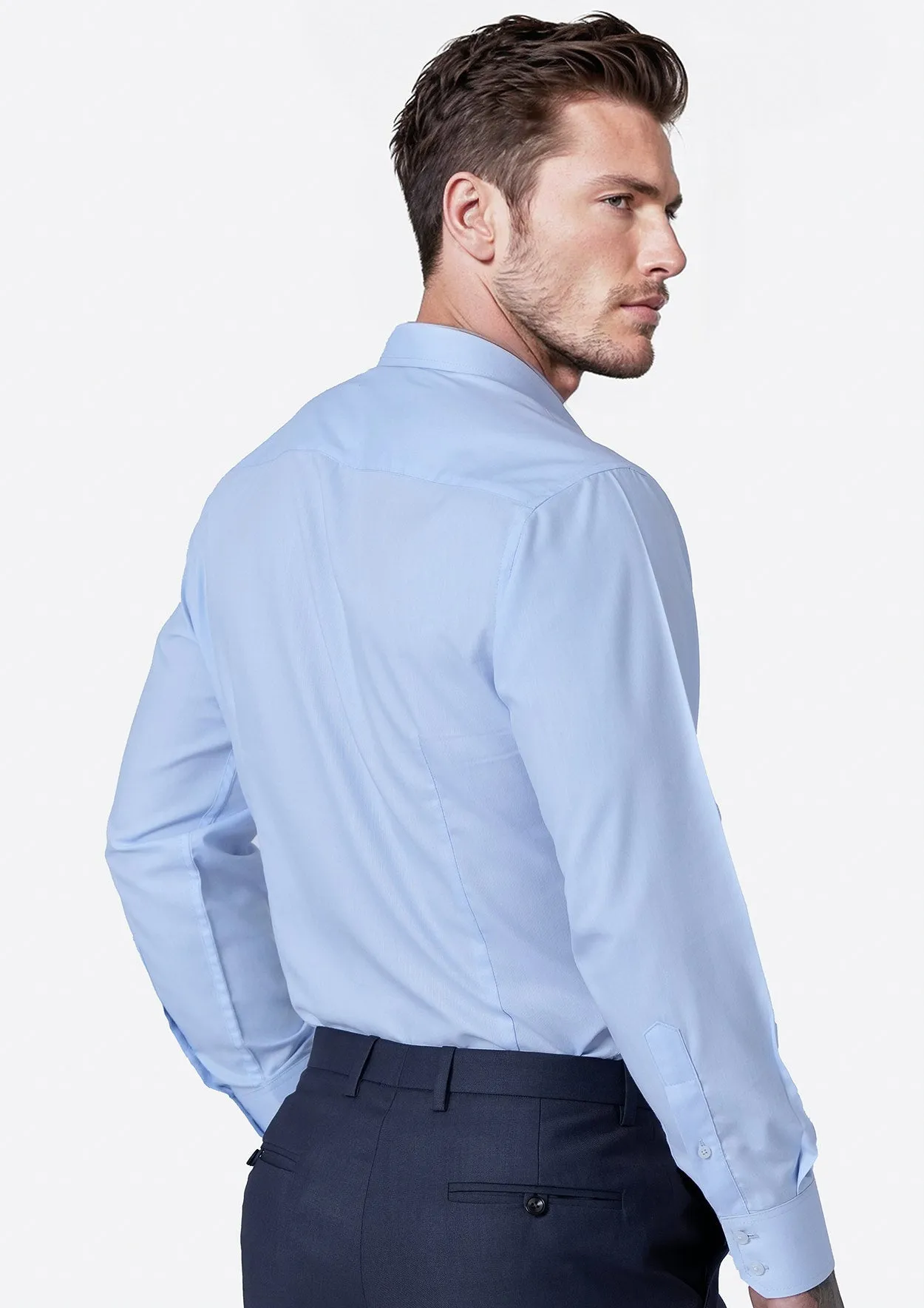 Pale Blue Cotton Broadcloth Shirt sold by Sartoro product image thumbnail 5