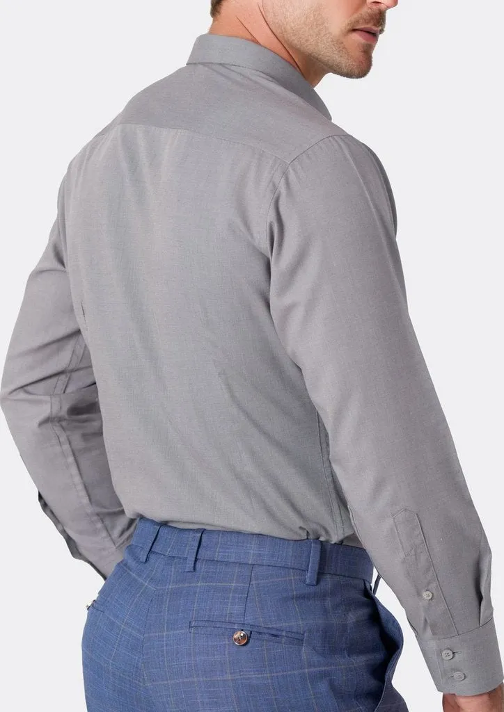 Grey Egyptian Cotton Broadcloth Shirt sold by Sartoro product image thumbnail 5