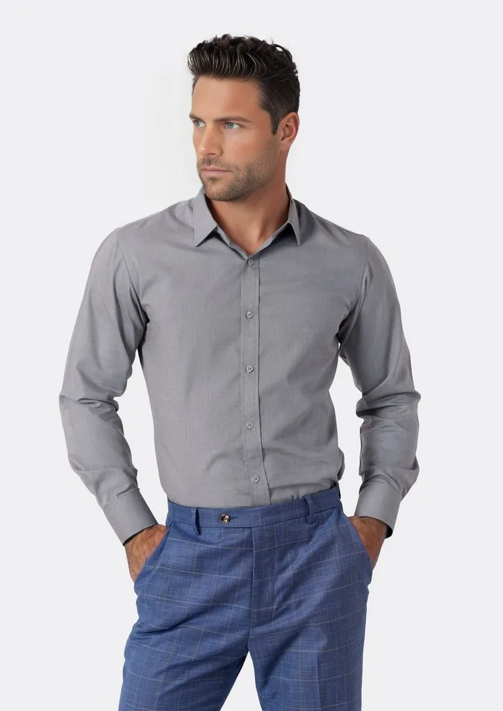 Grey Egyptian Cotton Broadcloth Shirt sold by Sartoro product image thumbnail 4