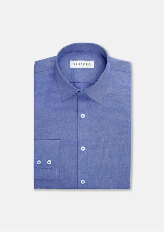 Blue Egyptian Cotton Broadcloth Shirt sold by Sartoro