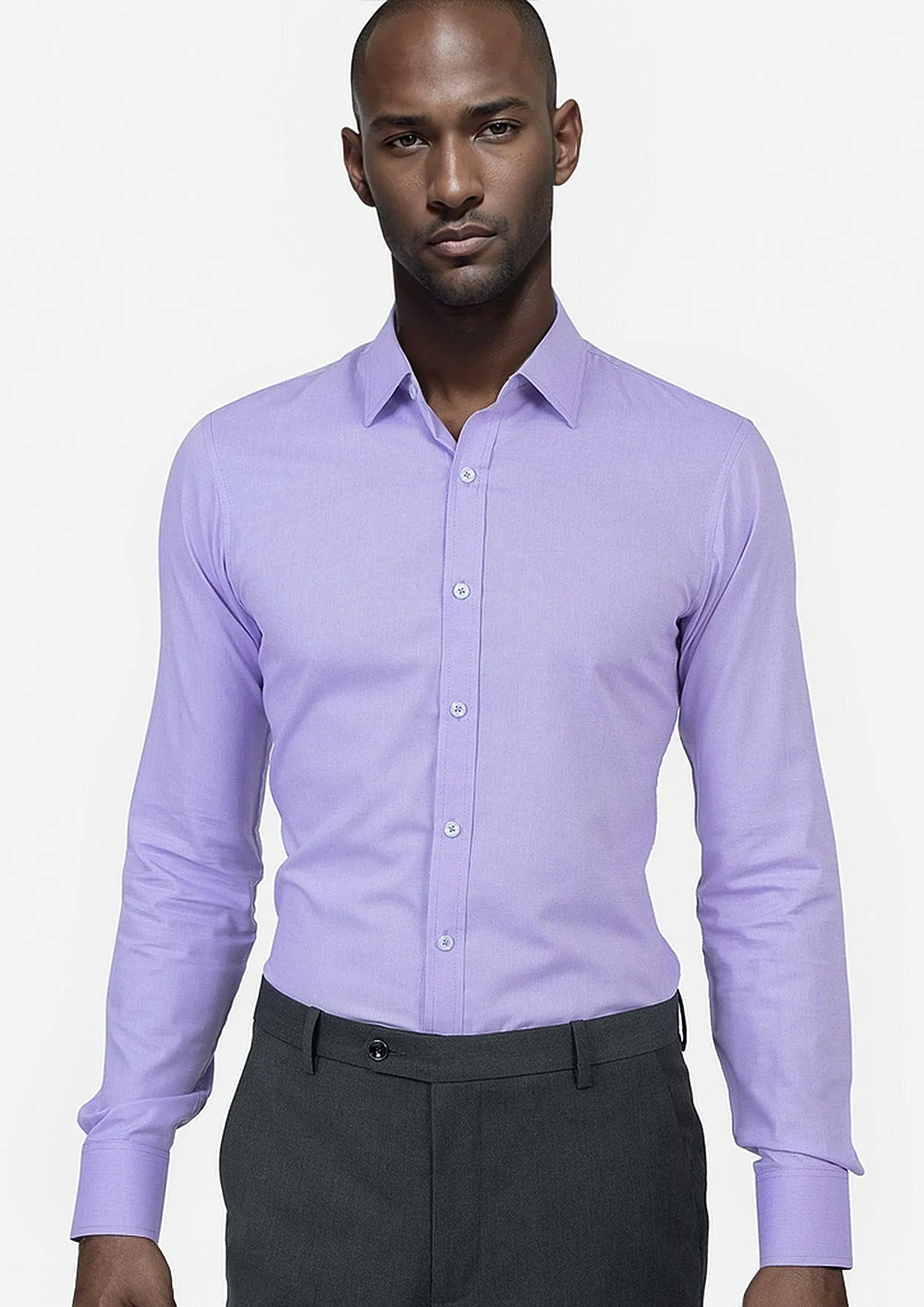 Mauve Egyptian Cotton Broadcloth Shirt sold by Sartoro product image thumbnail 2