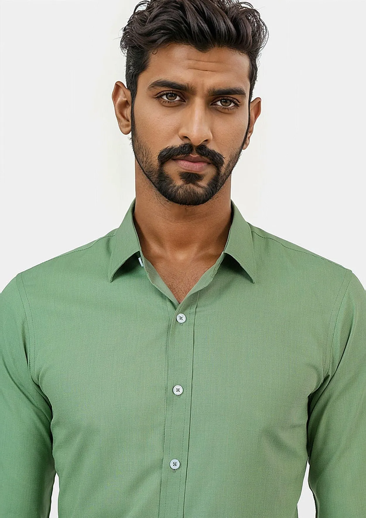 Forest Green Cotton Shirt sold by Sartoro product image thumbnail 3