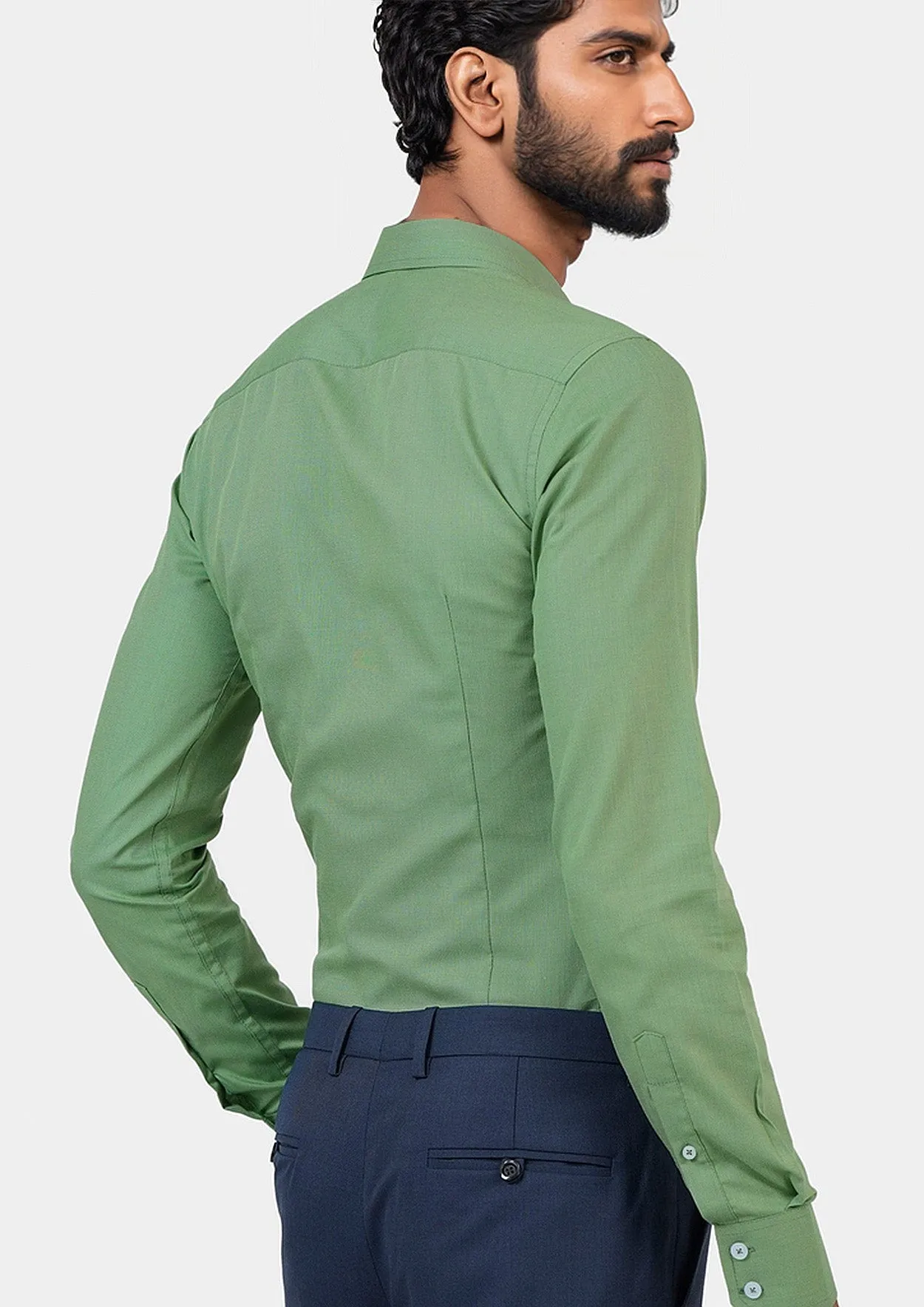 Forest Green Cotton Shirt sold by Sartoro product image thumbnail 5