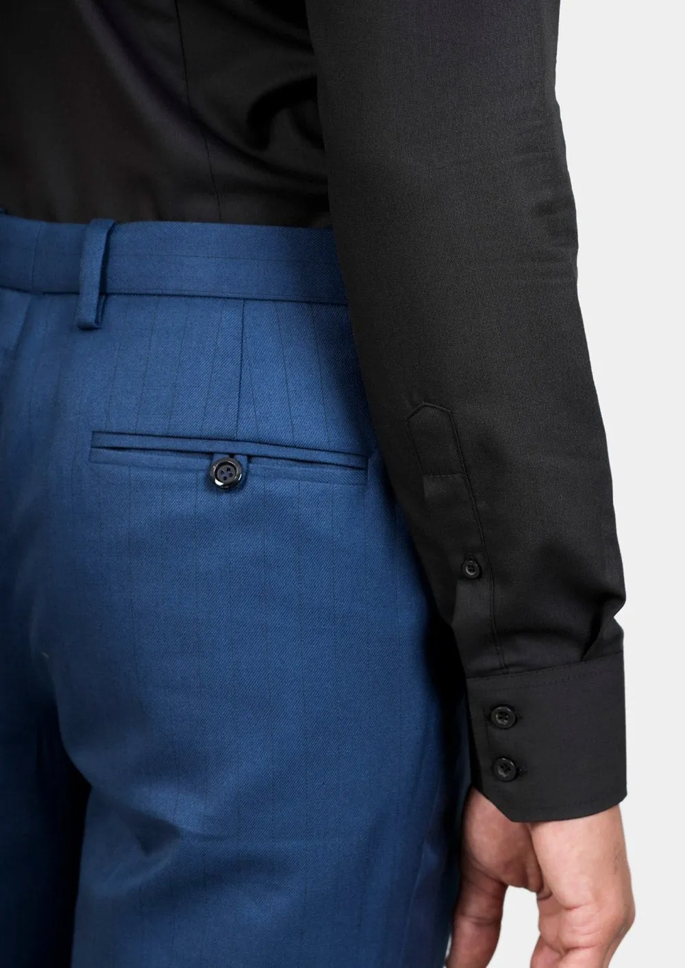 Black Egyptian Cotton Broadcloth Shirt sold by Sartoro product image thumbnail 5