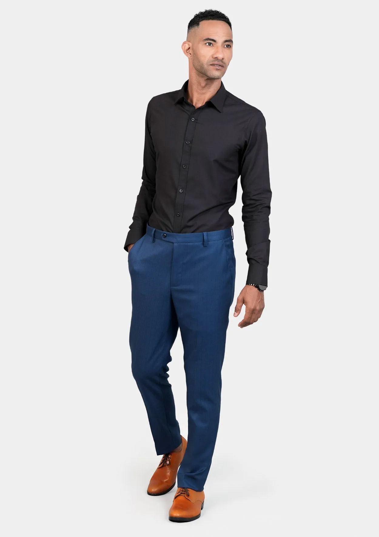 Black Egyptian Cotton Broadcloth Shirt sold by Sartoro product image thumbnail 4
