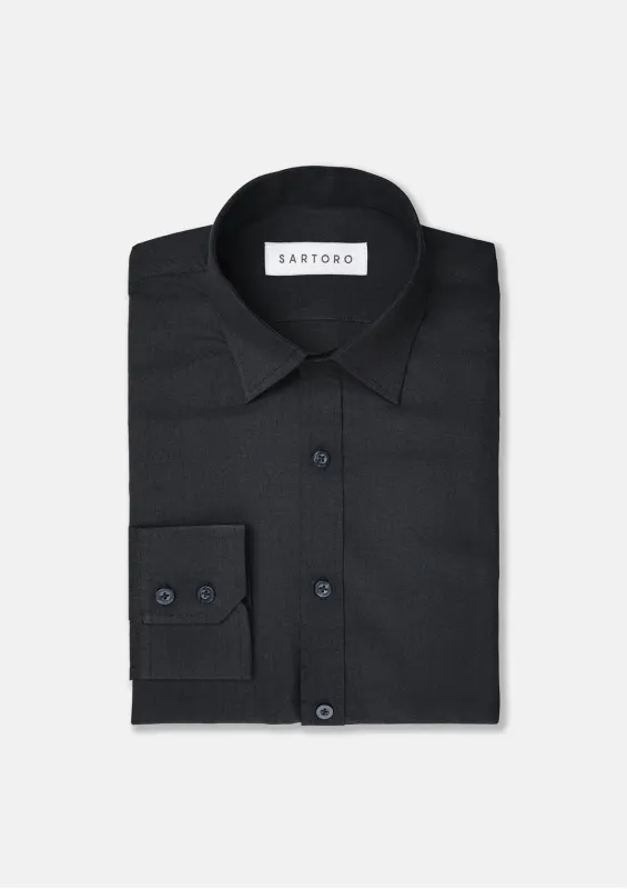 Black Egyptian Cotton Broadcloth Shirt sold by Sartoro