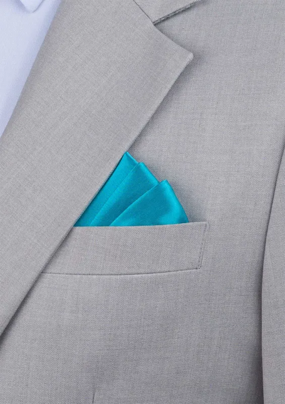 Silk Satin Turquoise Pocket Square sold by Sartoro