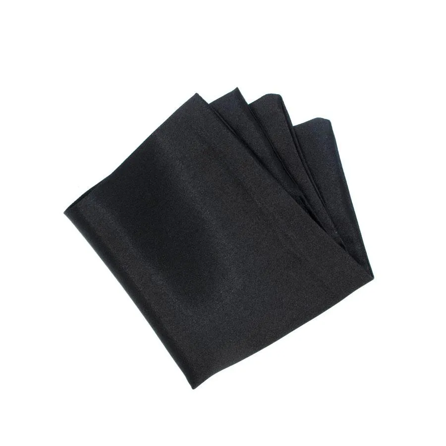 Black Satin Pocket Square sold by Sartoro