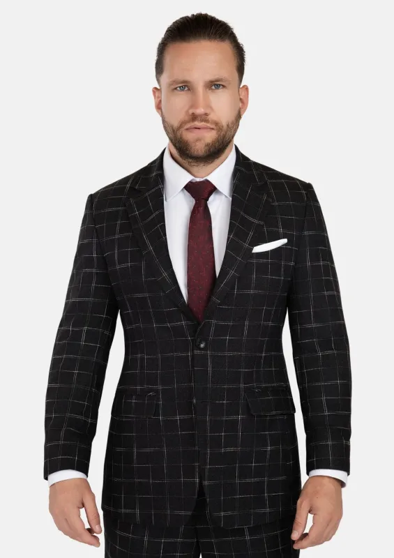 Astor Charcoal Flannel Windowpane Suit sold by Sartoro