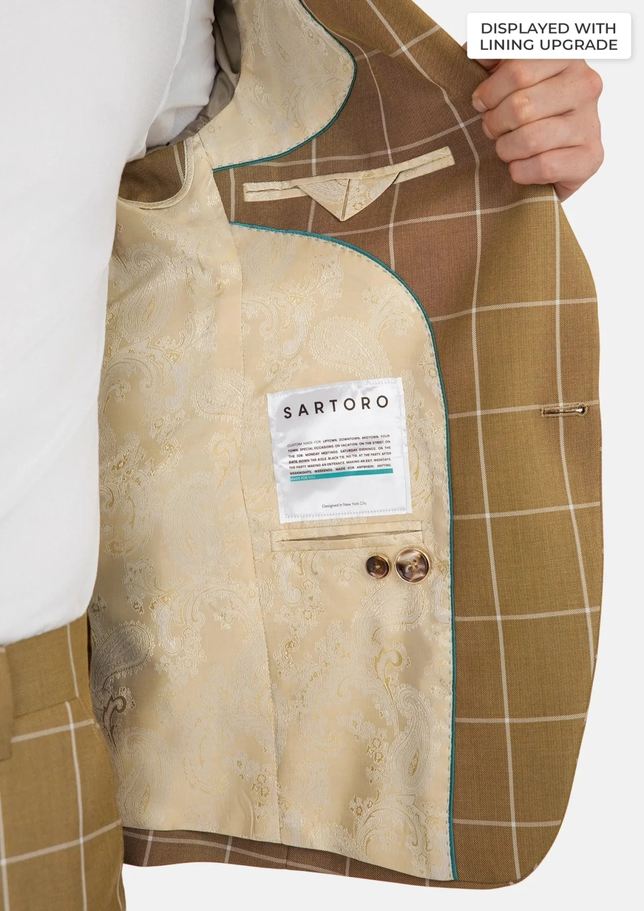 Bowery Gold Windowpane Suit sold by Sartoro product image thumbnail 4