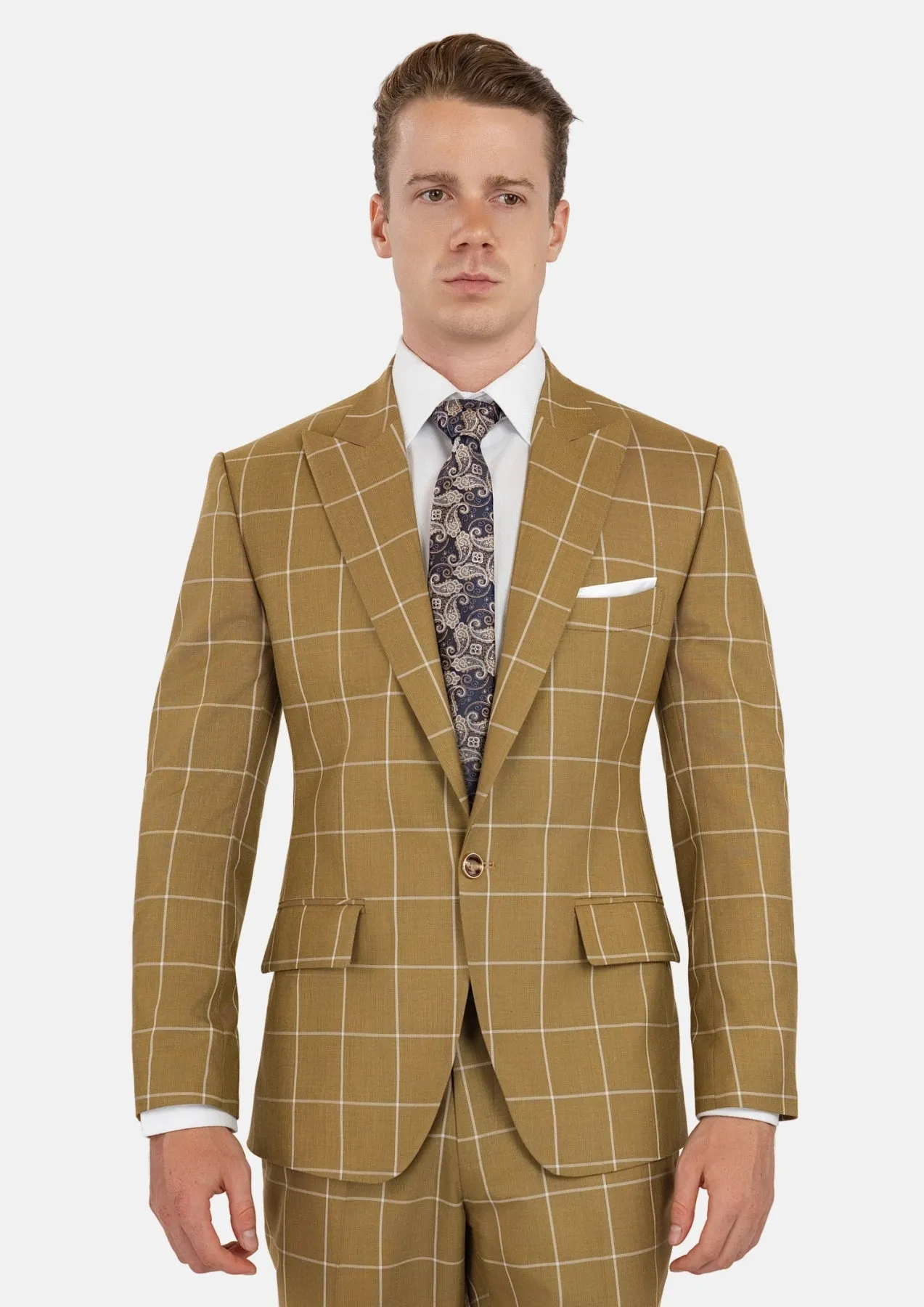 Bowery Gold Windowpane Suit sold by Sartoro