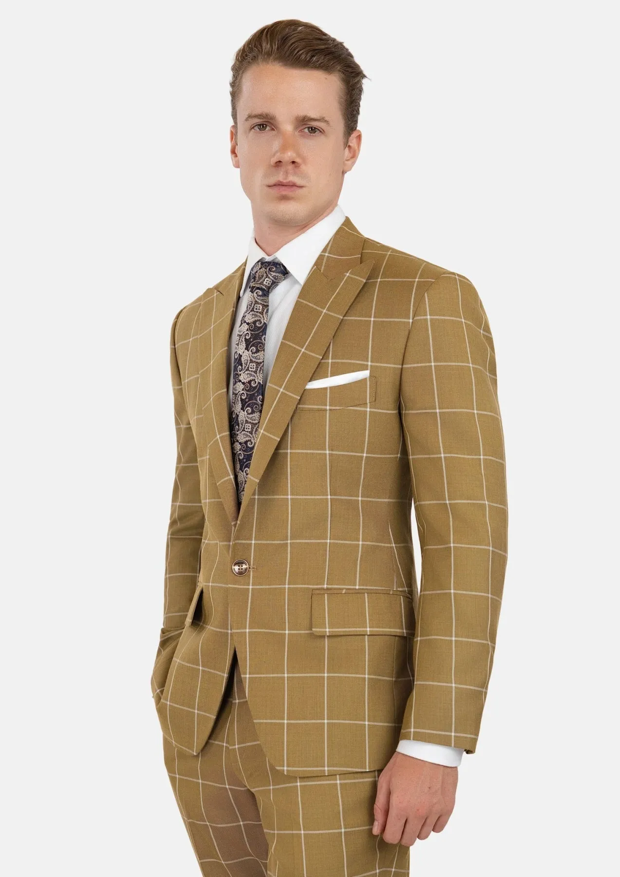 Bowery Gold Windowpane Suit sold by Sartoro product image thumbnail 3