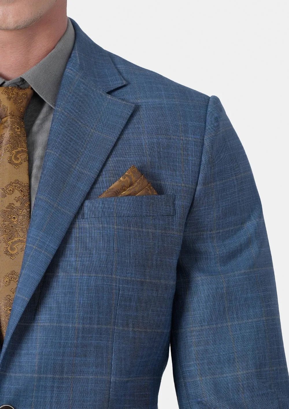 Thompson Sky Blue Windowpane Suit sold by Sartoro product image thumbnail 2