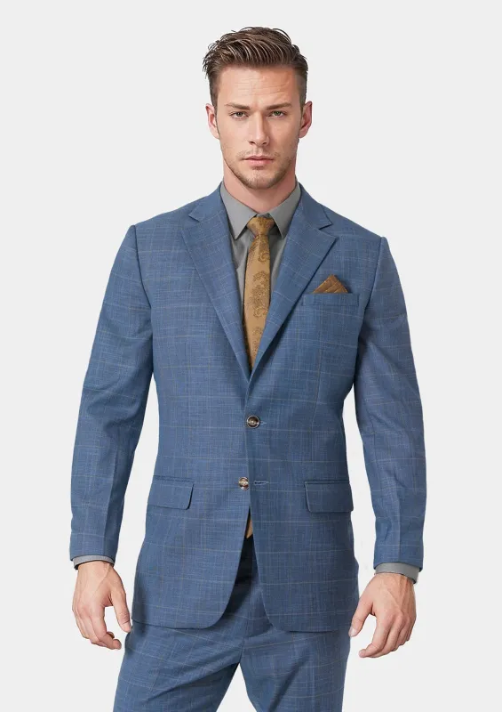 Thompson Sky Blue Windowpane Suit sold by Sartoro