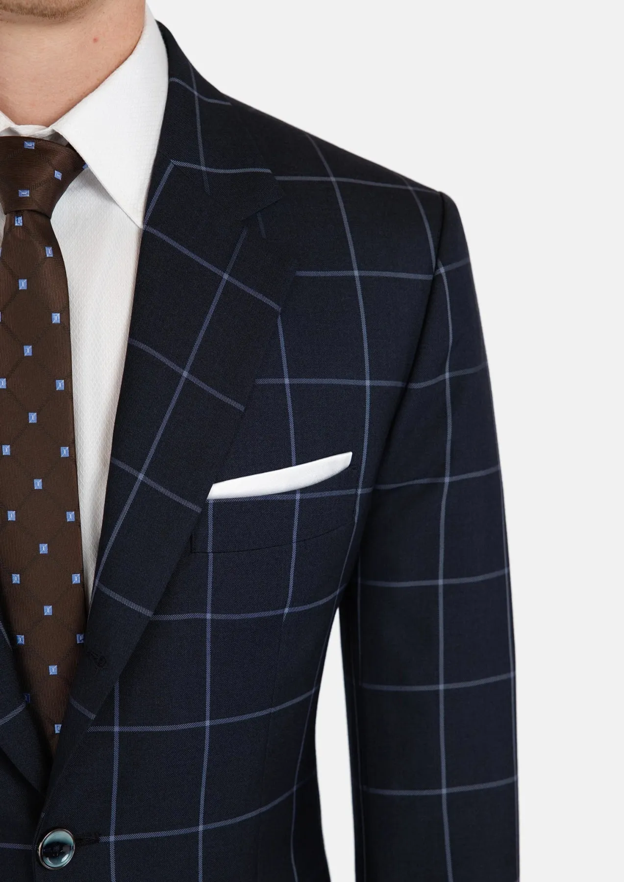 Deep Navy Windowpane Suit sold by Sartoro product image thumbnail 2