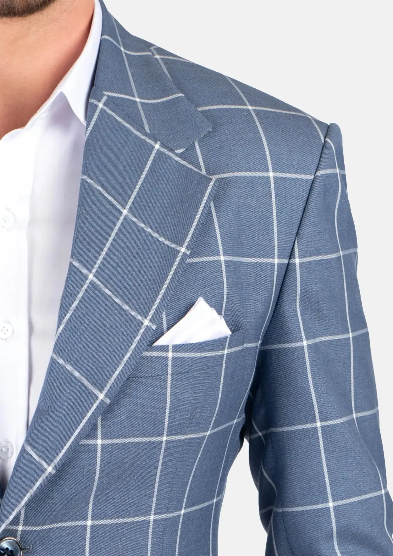 Ellis Blue Windowpane Suit sold by Sartoro product image thumbnail 2