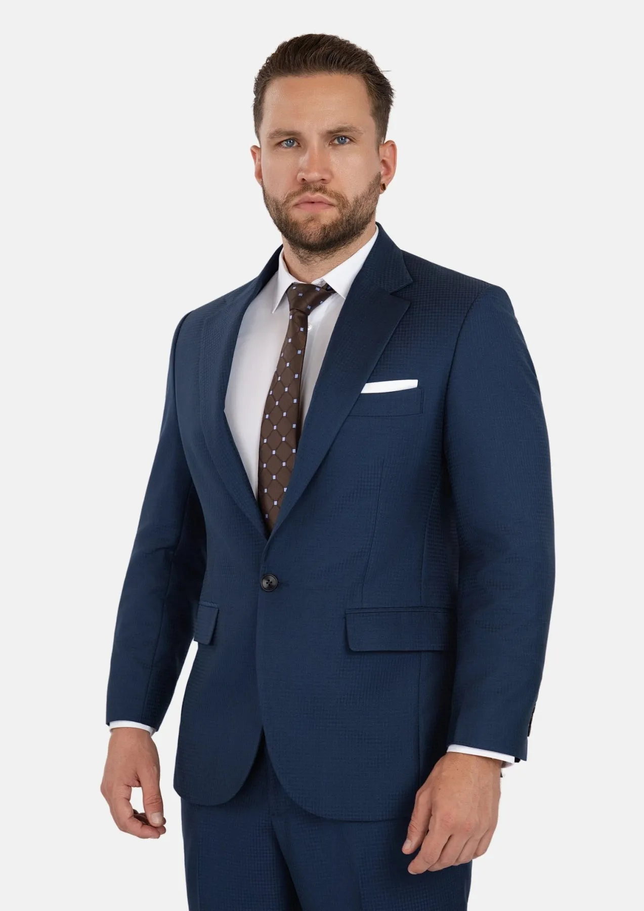 Lafayette Blue Microcheck Suit sold by Sartoro product image thumbnail 3