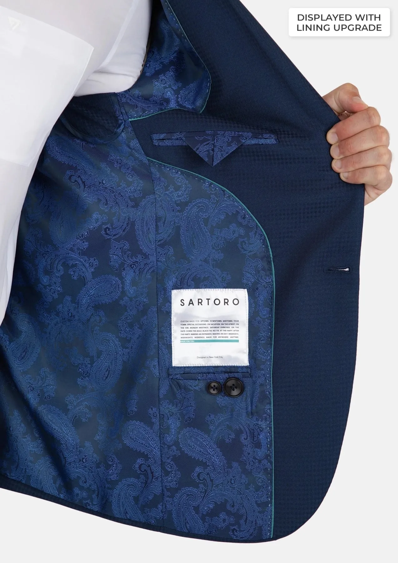 Lafayette Blue Microcheck Suit sold by Sartoro product image thumbnail 4