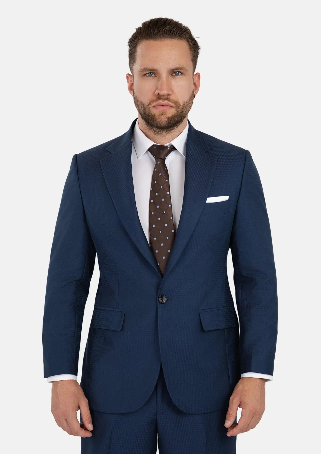 Lafayette Blue Microcheck Suit sold by Sartoro