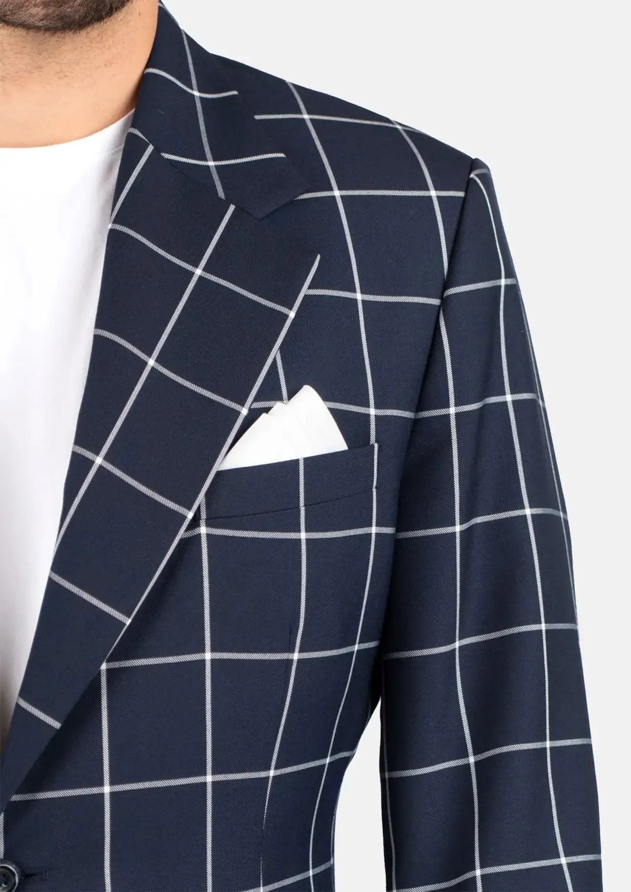 Ellis Regal Navy Windowpane Suit sold by Sartoro product image thumbnail 2