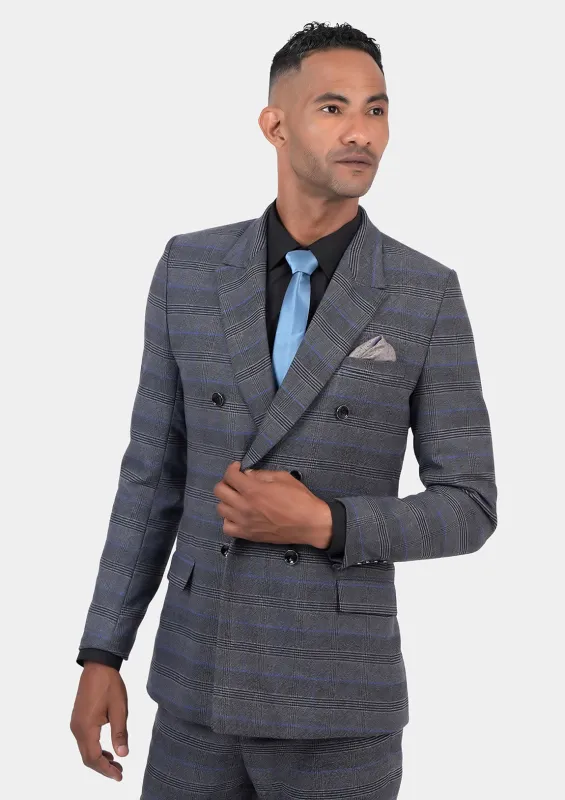 Rockafeller Dark Grey Prince of Wales Suit sold by Sartoro