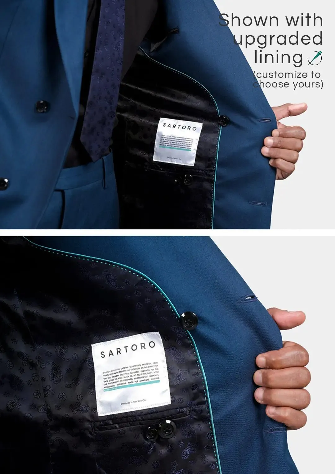 Beekman Prussian Blue Suit sold by Sartoro product image thumbnail 4