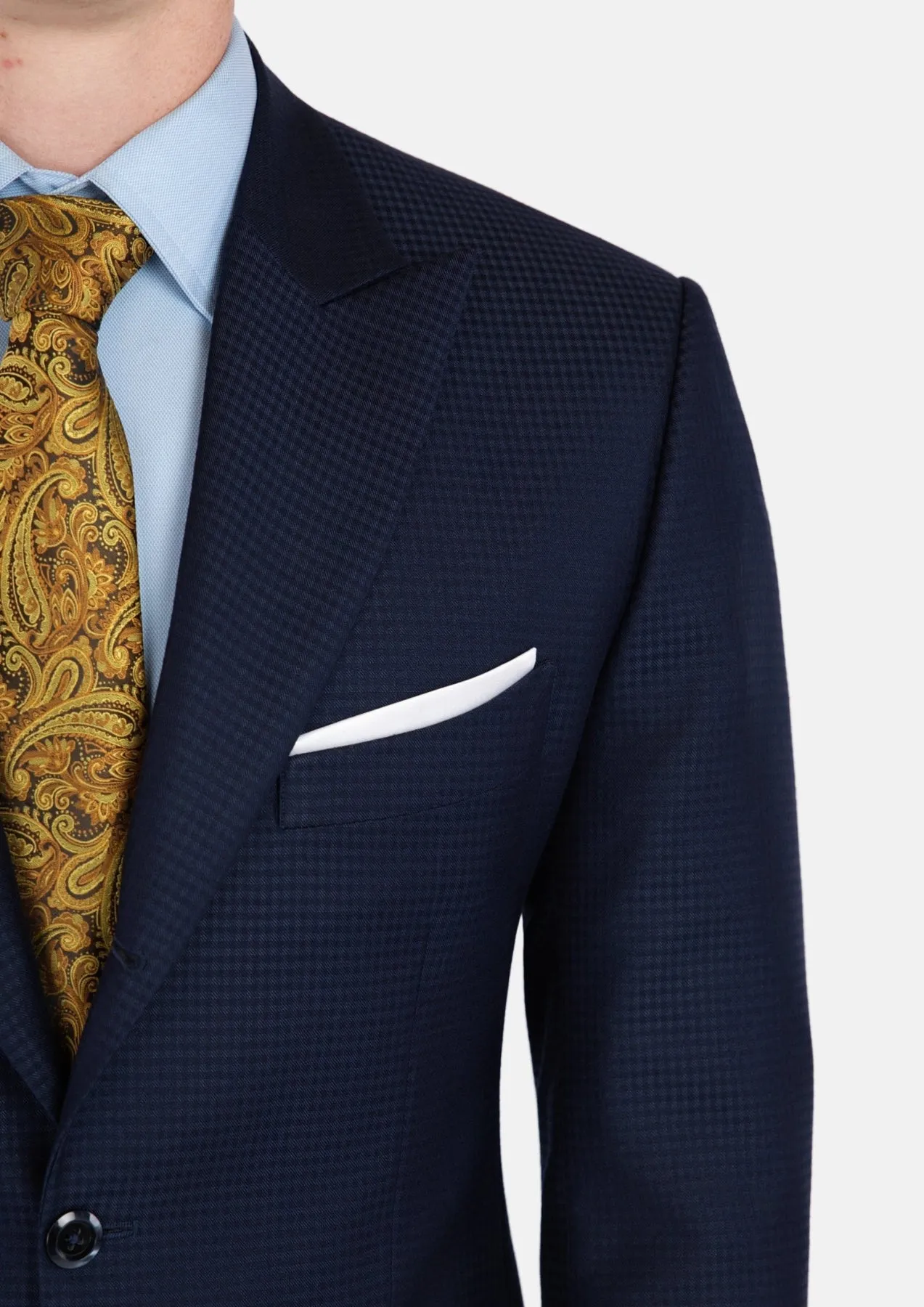 Broadway Navy Microcheck Suit sold by Sartoro product image thumbnail 2