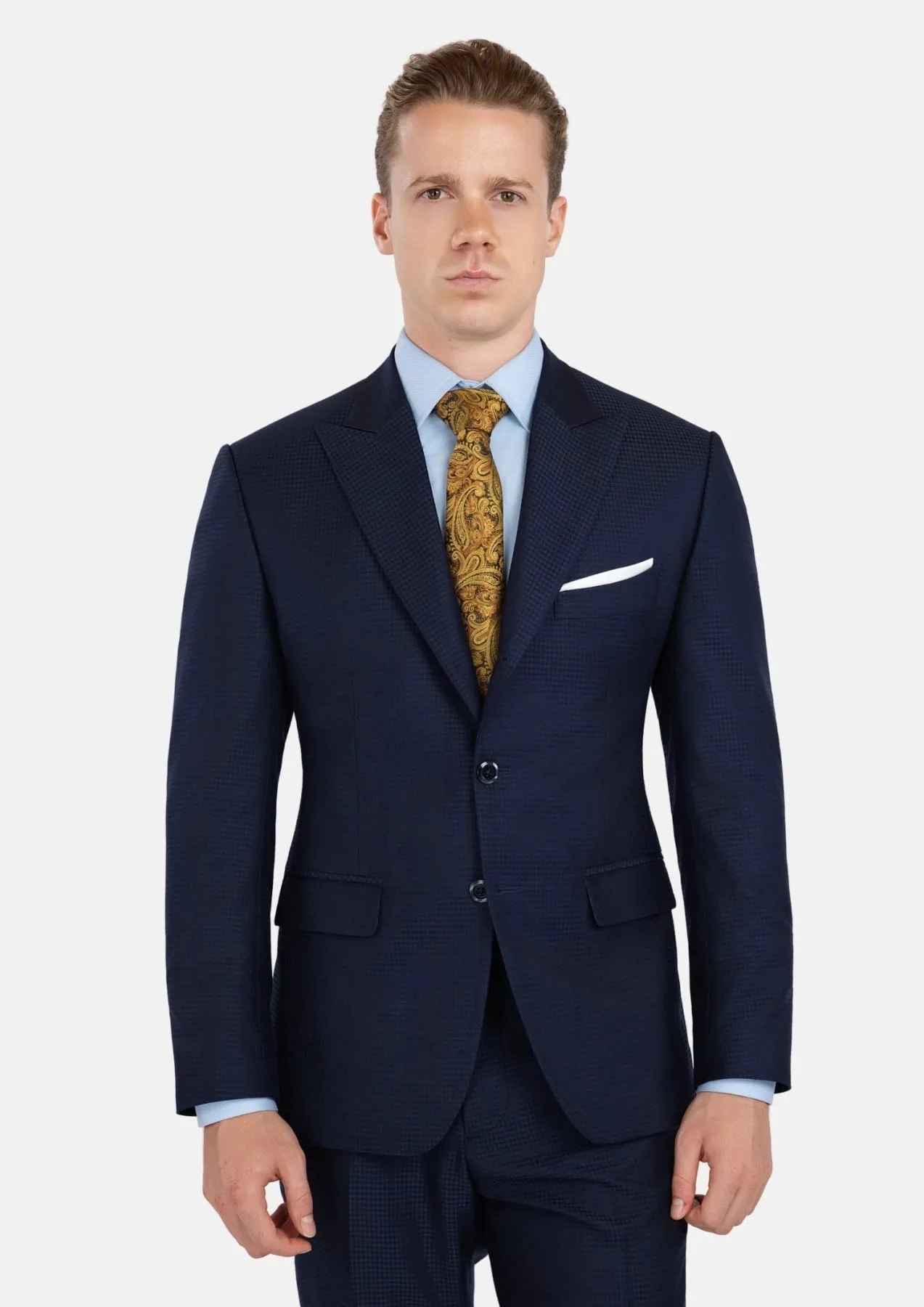 Broadway Navy Microcheck Suit sold by Sartoro