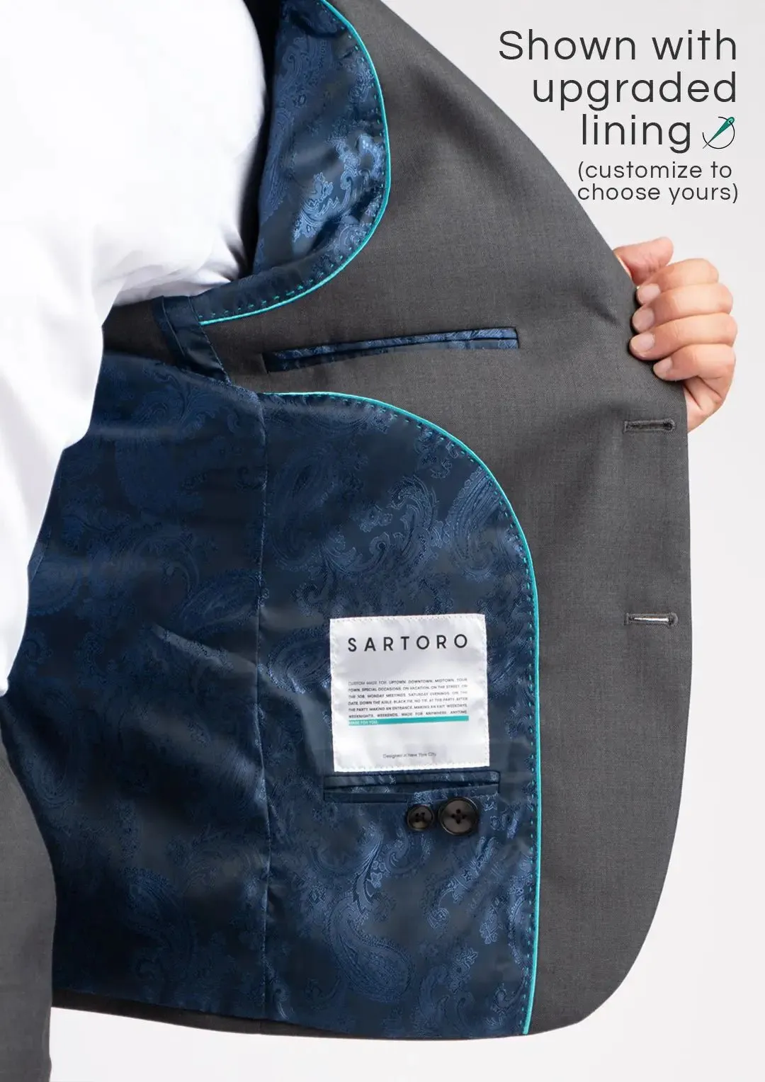 Ellis Charcoal Sharkskin Suit sold by Sartoro product image thumbnail 4