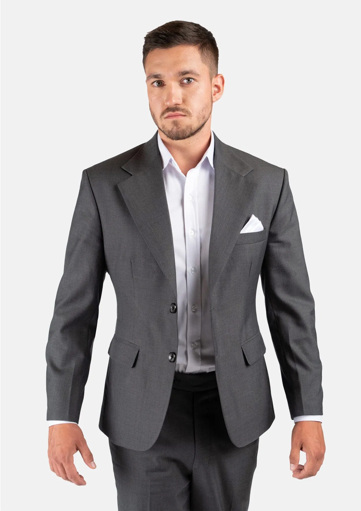 Ellis Charcoal Sharkskin Suit sold by Sartoro