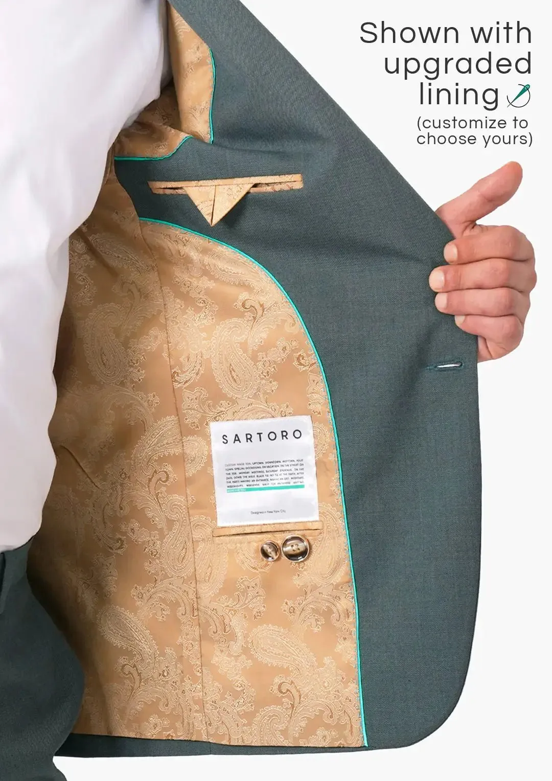 Lafayette Sage Sharkskin Suit sold by Sartoro product image thumbnail 4
