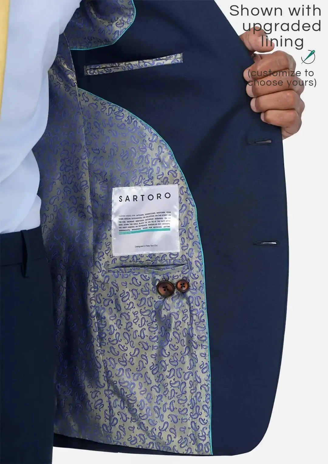 Astor Deep Blue Sharkskin Suit sold by Sartoro product image thumbnail 4