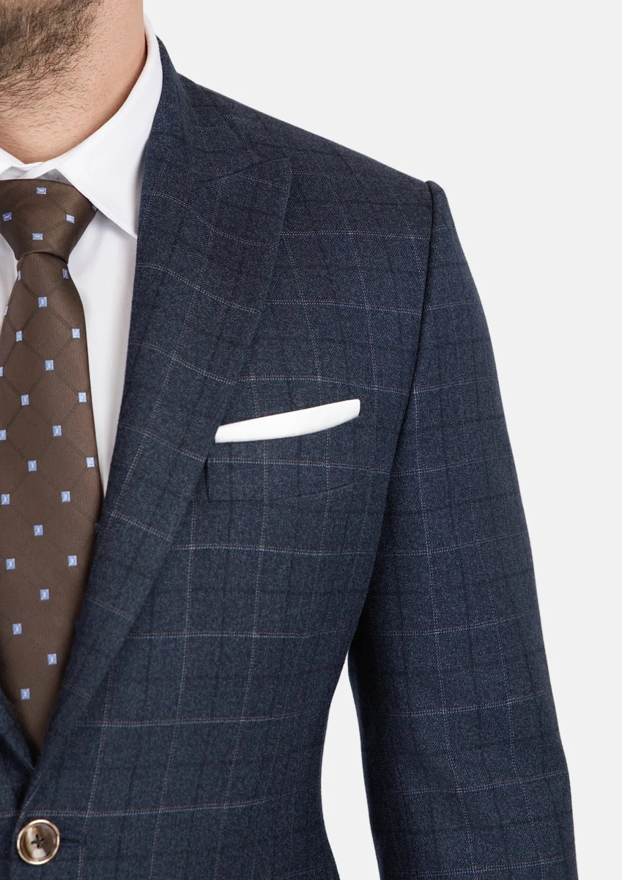 Bryant Charcoal Blue Check Flannel Suit sold by Sartoro product image thumbnail 2