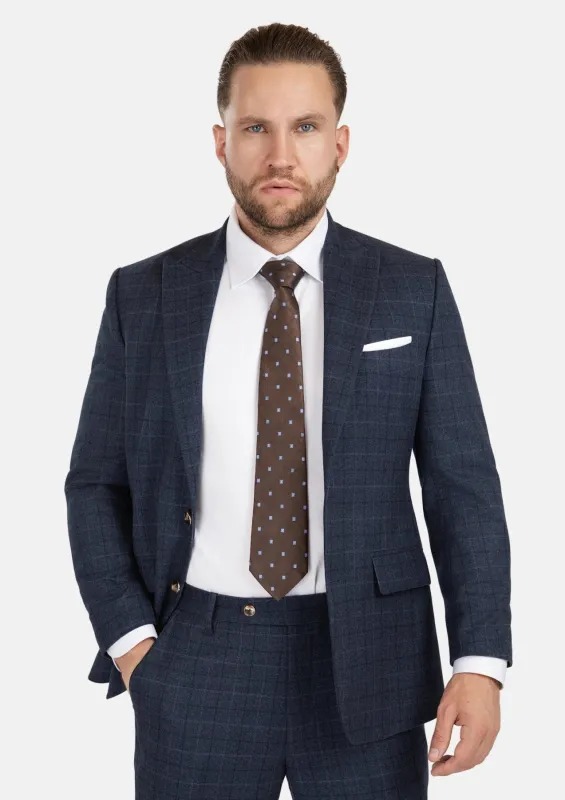Bryant Charcoal Blue Check Flannel Suit sold by Sartoro