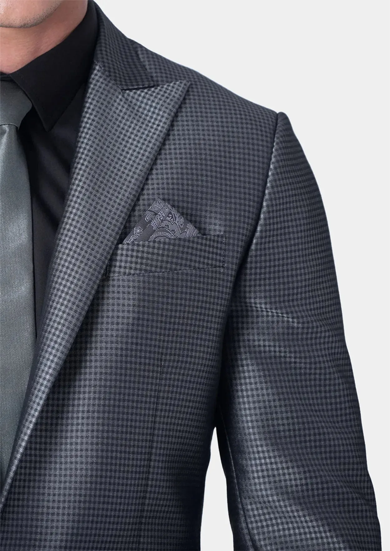 Bowery Grey Microcheck Suit sold by Sartoro product image thumbnail 2
