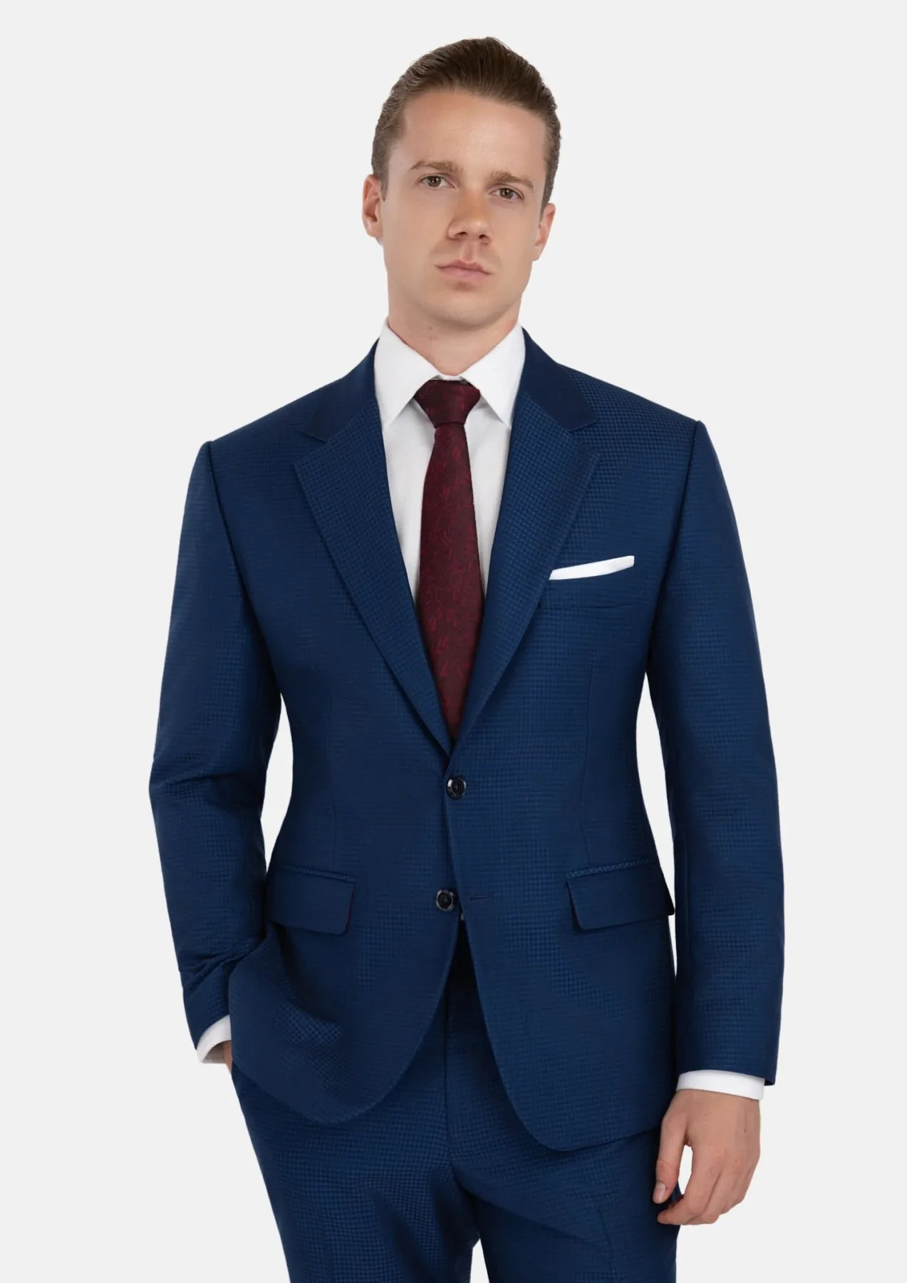 Astor Royal Blue Microcheck Suit sold by Sartoro