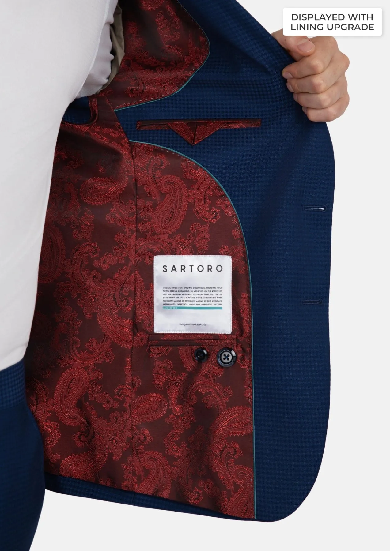 Astor Royal Blue Microcheck Suit sold by Sartoro product image thumbnail 4