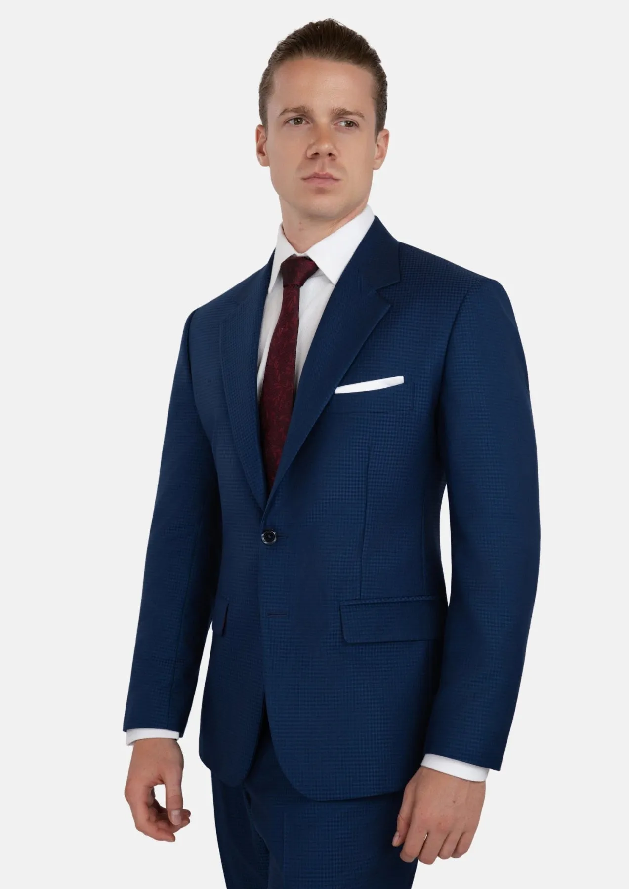 Astor Royal Blue Microcheck Suit sold by Sartoro product image thumbnail 3