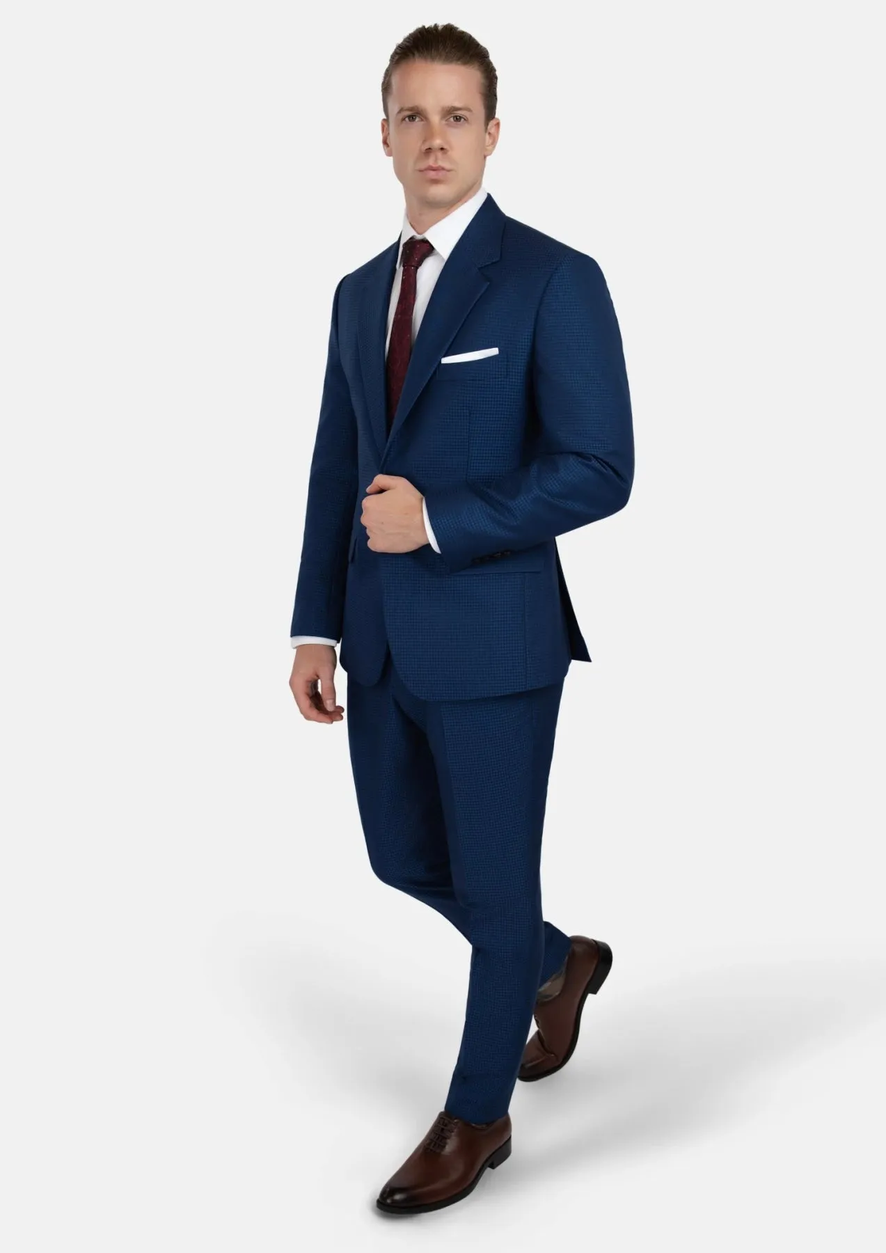 Astor Royal Blue Microcheck Suit sold by Sartoro product image thumbnail 5