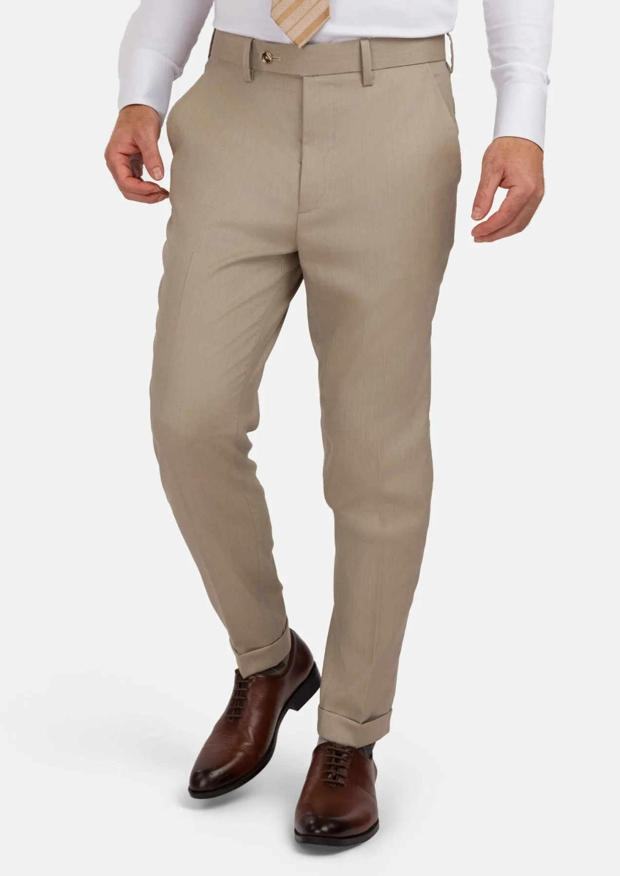 Sand Herringbone Pants sold by Sartoro product image thumbnail 5