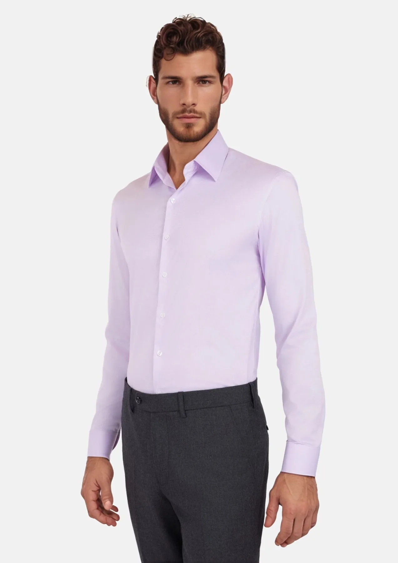 Lavender Dobby Bamboo Shirt sold by Sartoro product image thumbnail 5