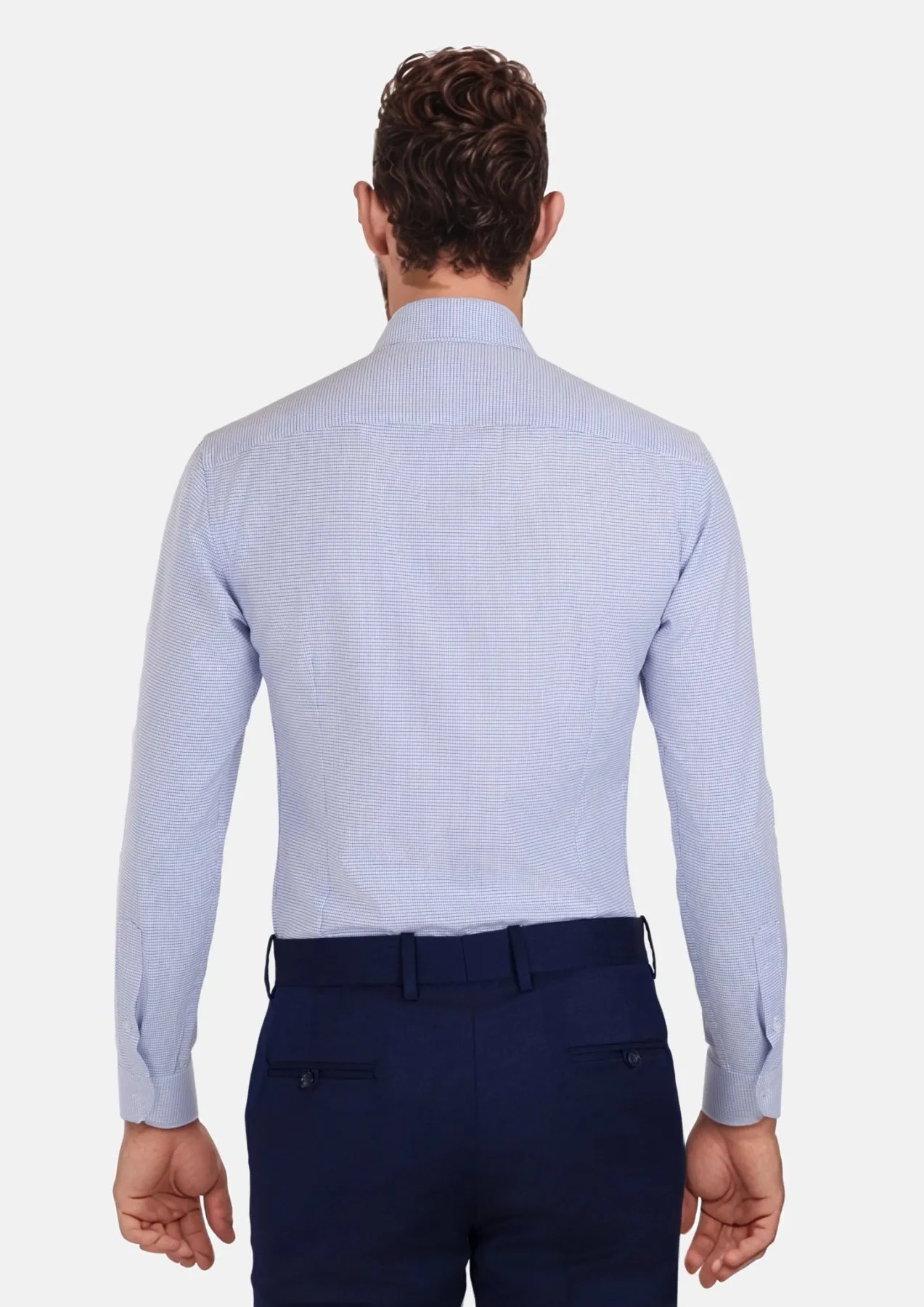 Sky Blue Grid Shirt sold by Sartoro product image thumbnail 5