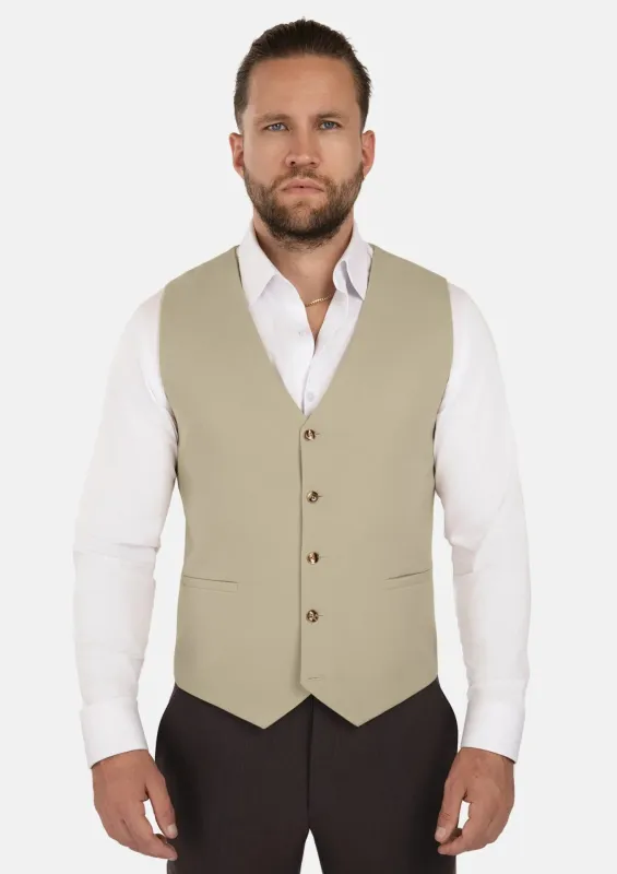 Dune Beige Cotton Vest sold by Sartoro